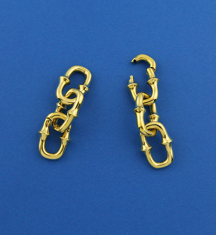 Mini OG Chain Triple Link Brass Ear Weights - Image 4