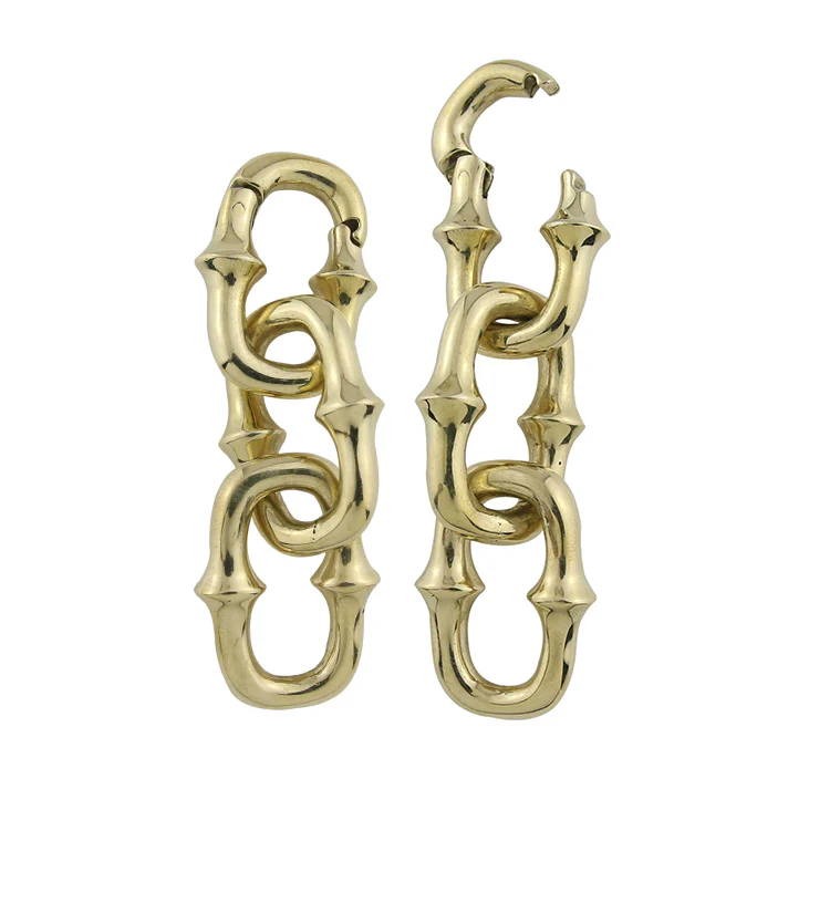 Mini OG Chain Triple Link Brass Ear Weights - Image 5
