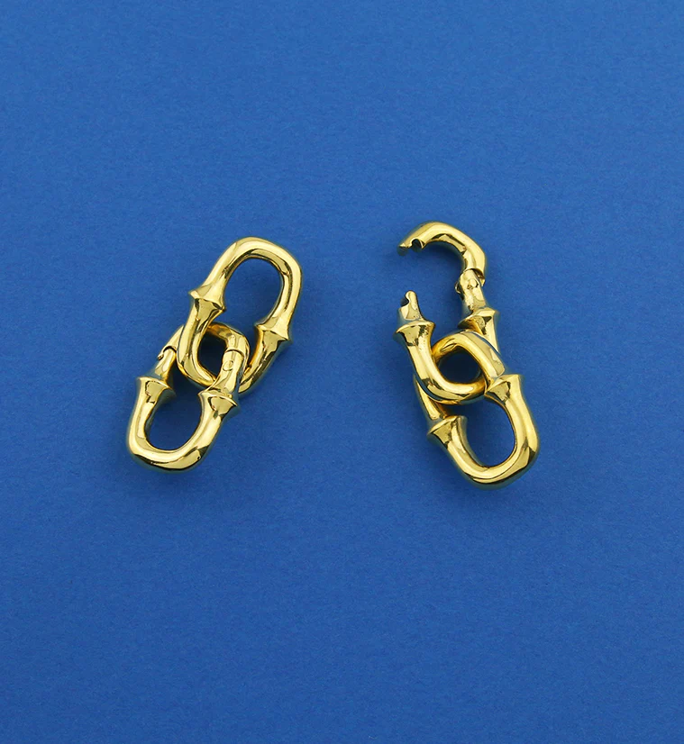 Mini OG Chain Double Link Brass Ear Weights - Image 5