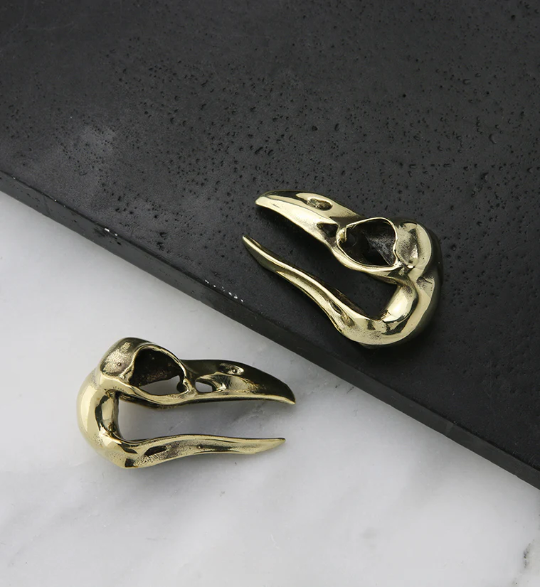 Mini Raven Brass Ear Weights - Image 5