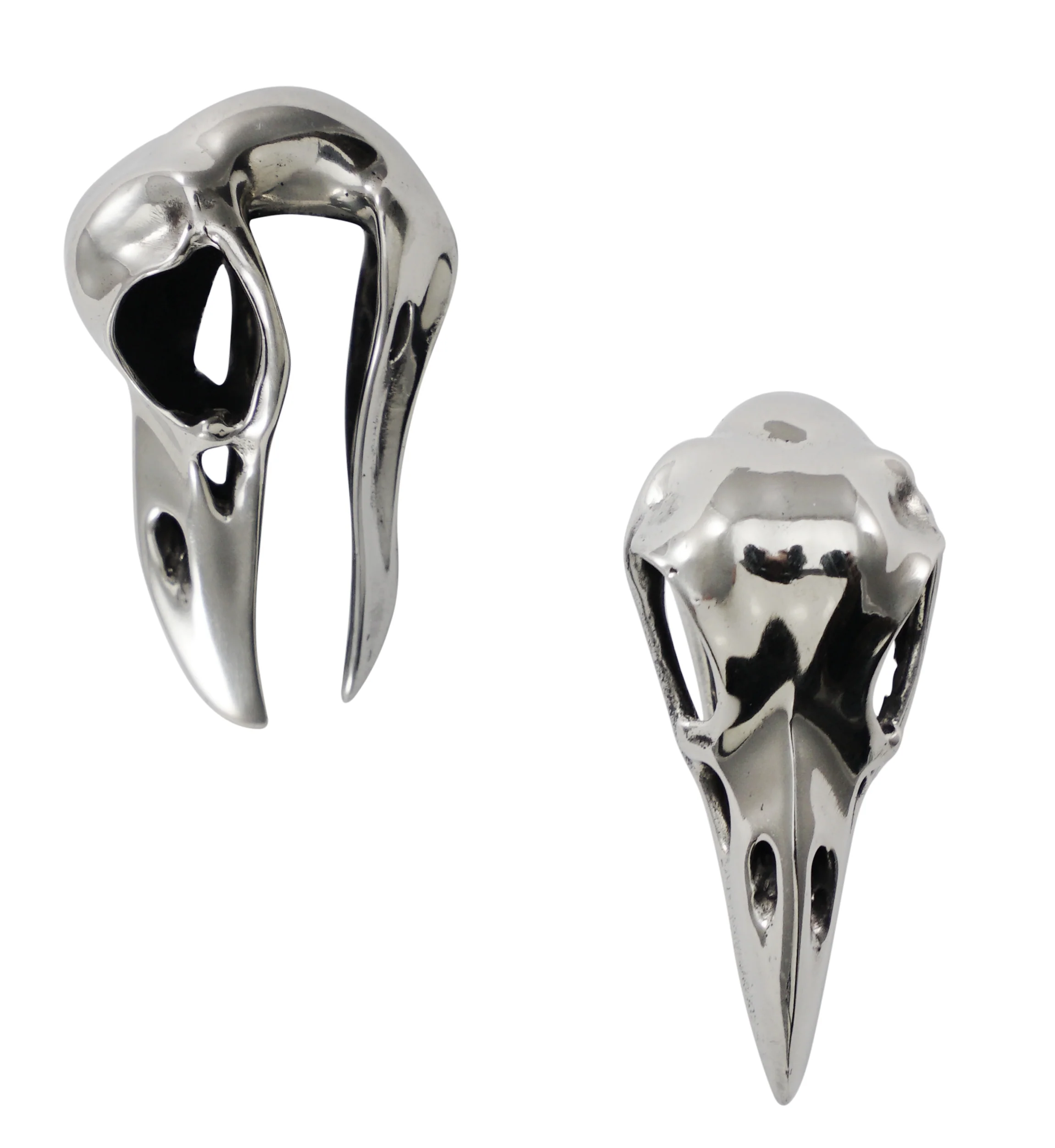 Mini Raven White Brass Ear Weights