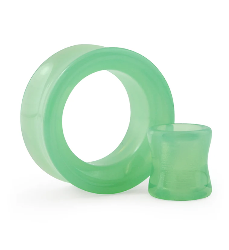 Mint Green Glass Tunnel Plugs