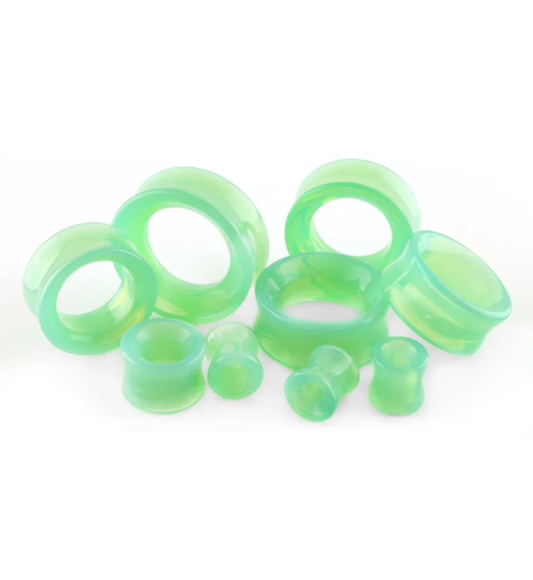 Mint Green Glass Tunnel Plugs - Image 3