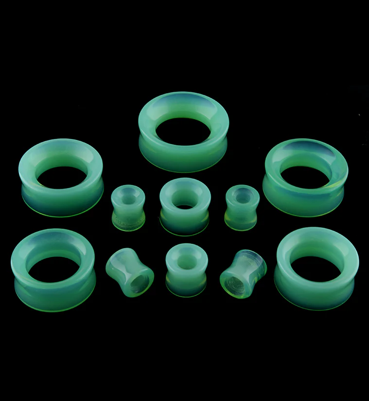 Mint Green Glass Tunnel Plugs - Image 4