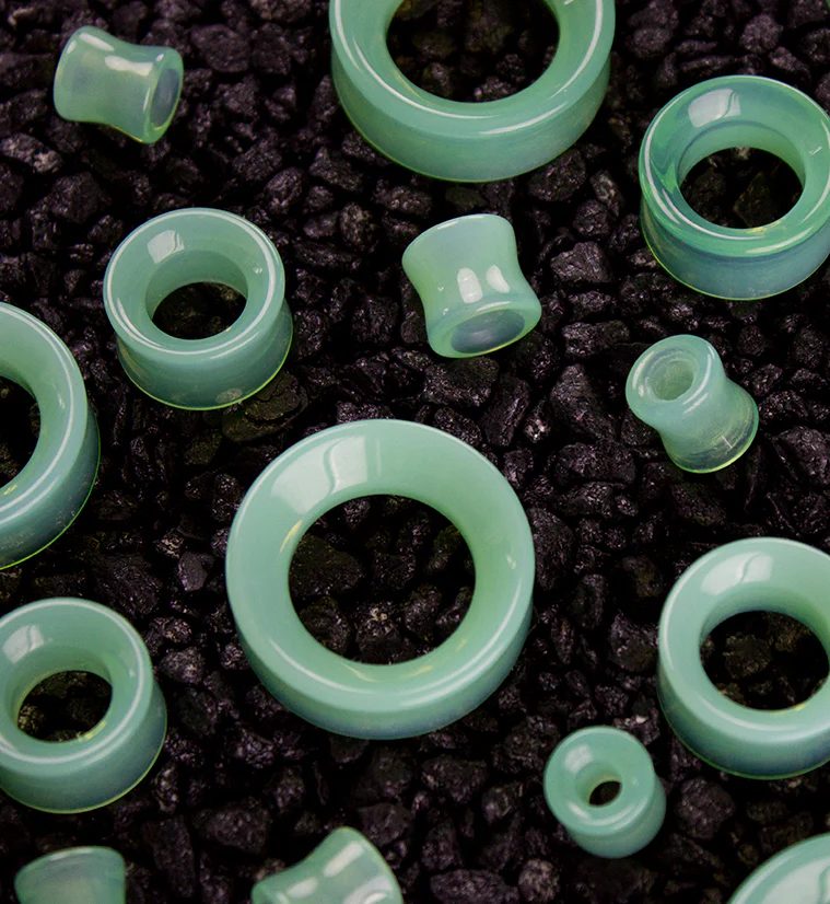 Mint Green Glass Tunnel Plugs - Image 6