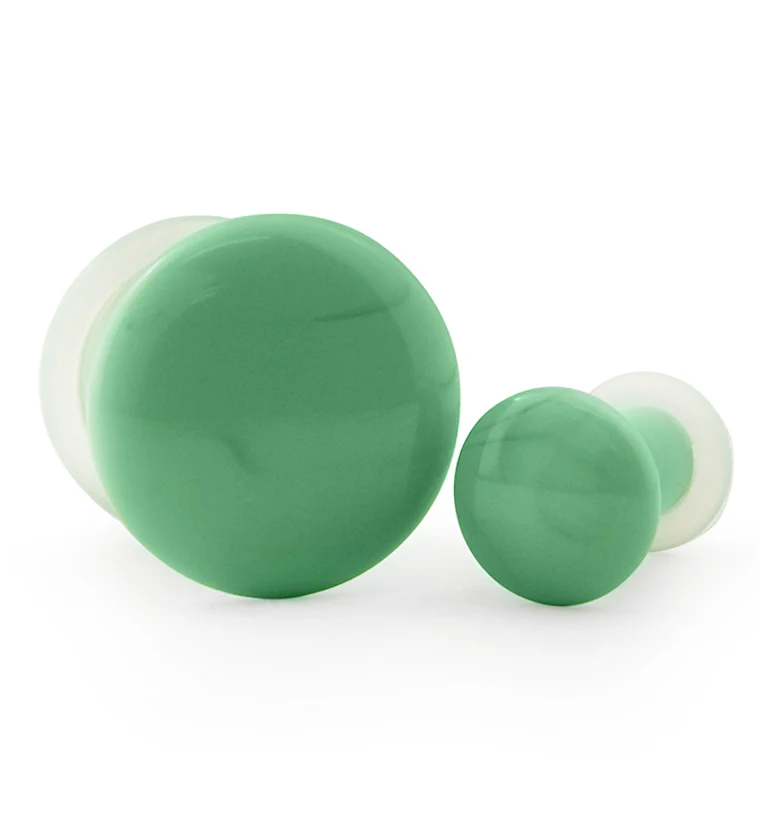 Mint Green Single Flare Glass Plugs - Image 3