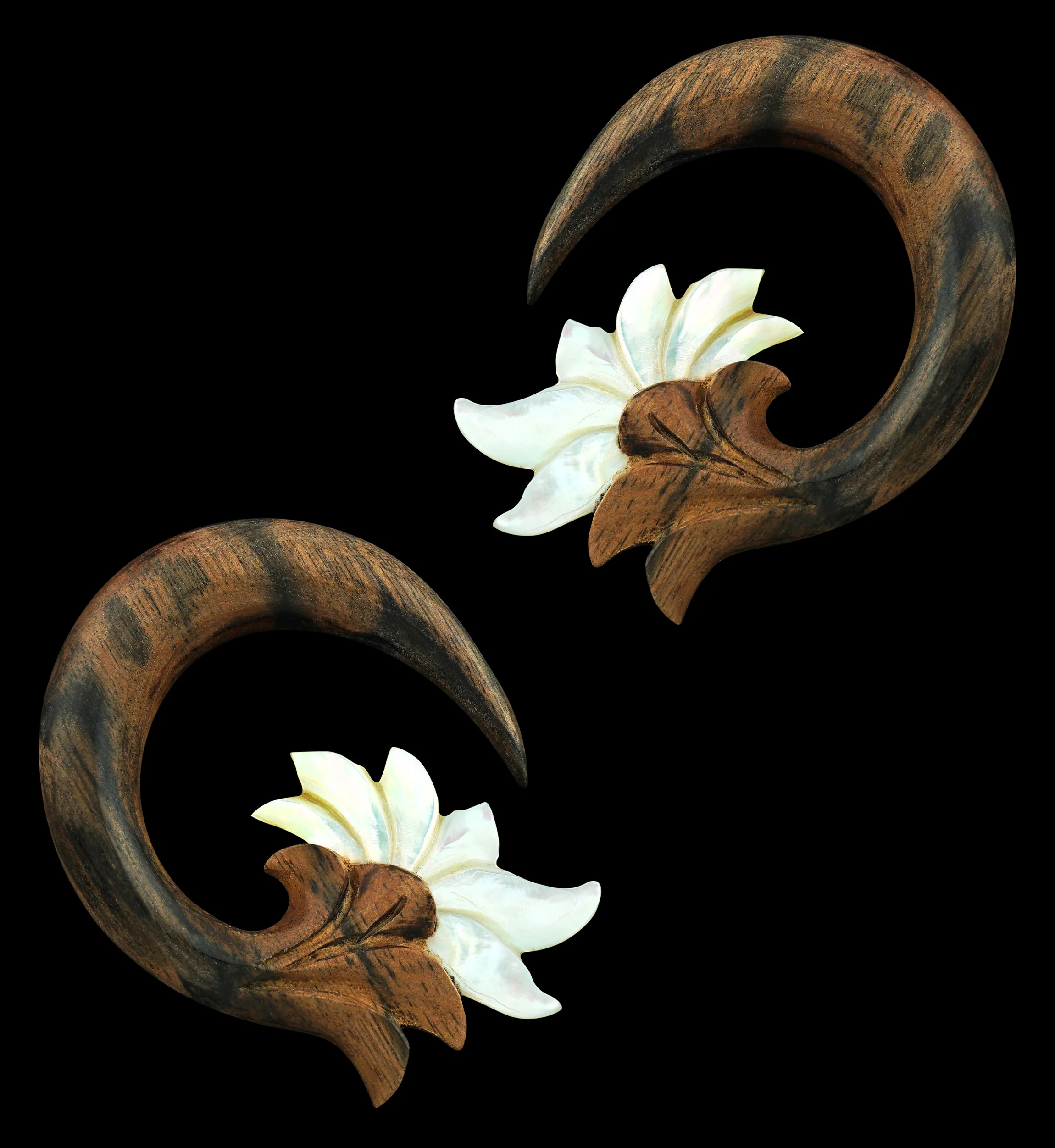 MOP Filigree Wooden Spiral Hangers