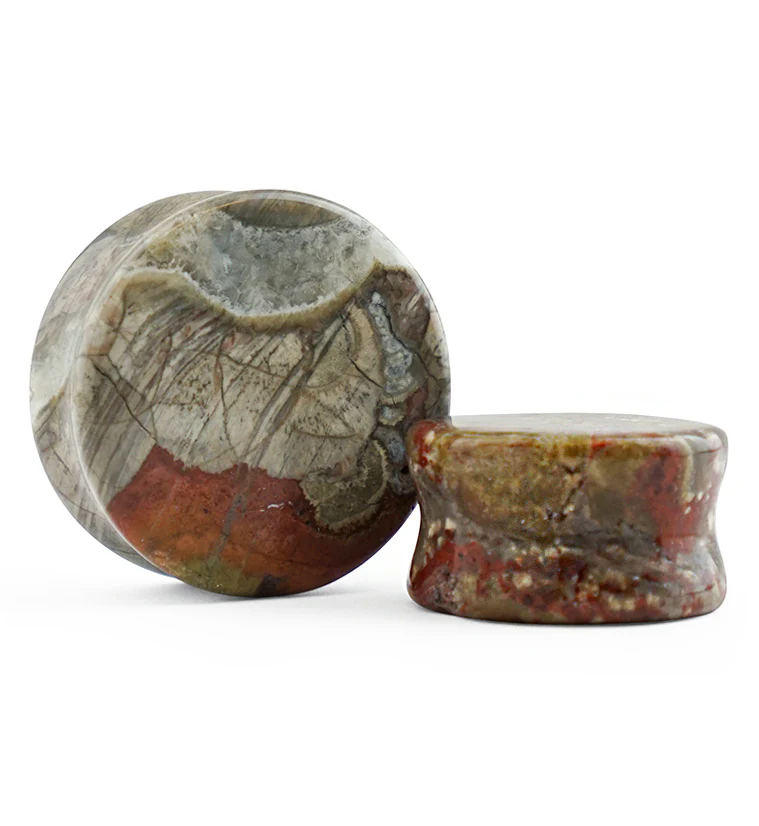Mushroom Jasper Stone Plugs