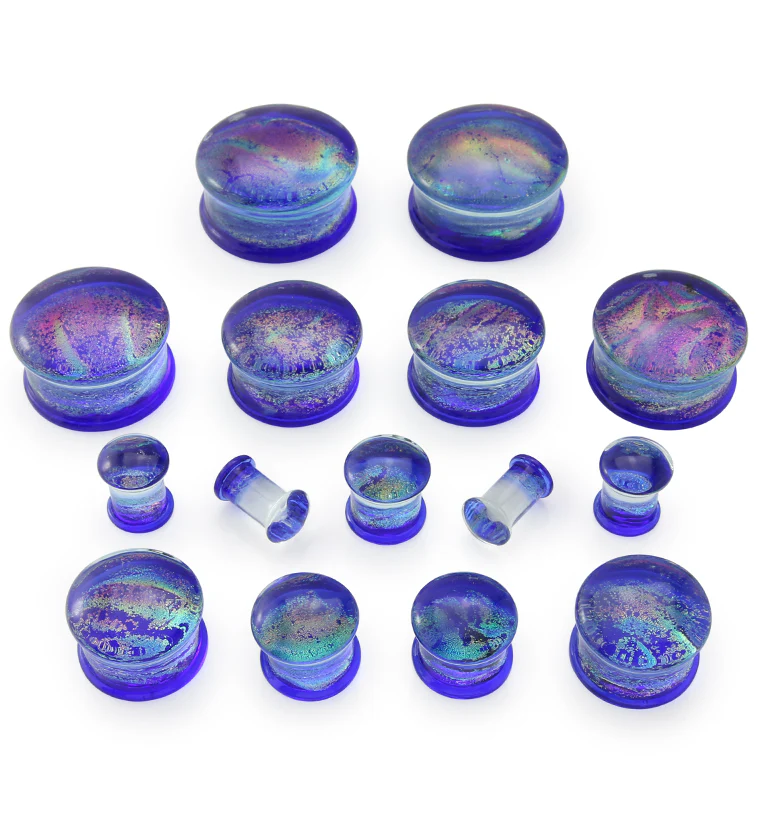 Nightfall Dichroic Glass Double Flare Plugs - Image 3