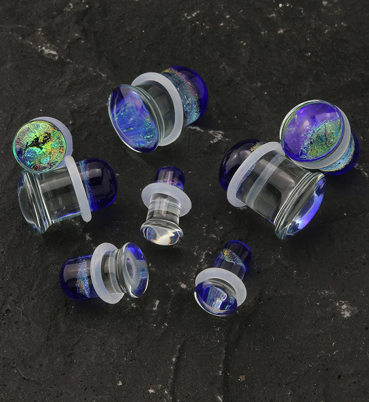 Nightfall Dichroic Glass Single Flare Plugs - Image 2