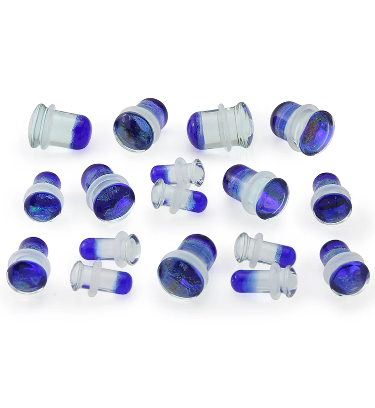 Nightfall Dichroic Glass Single Flare Plugs - Image 3
