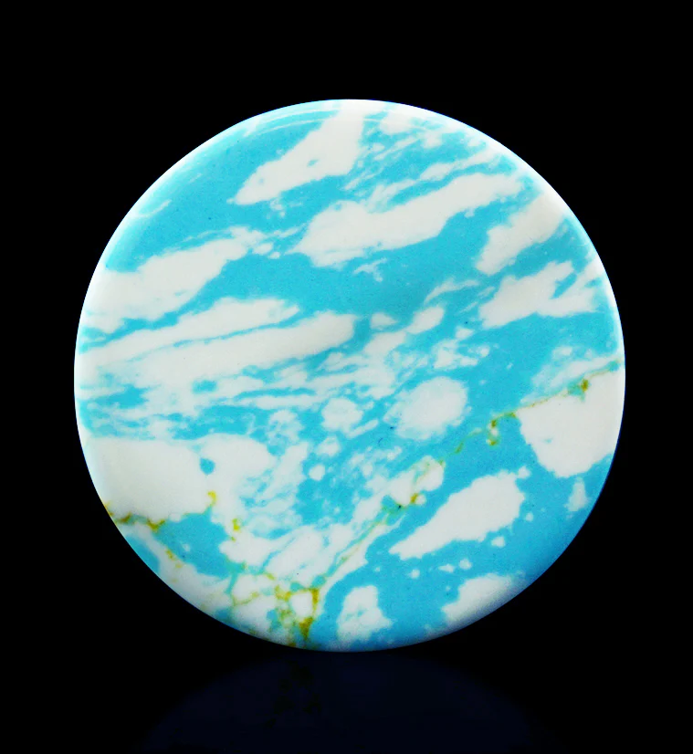 Ocean Howlite Stone Mayan Flare Plugs - Image 6