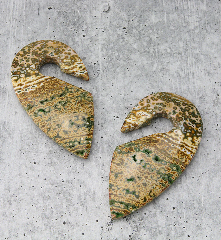 Ocean Jasper Stone Keyhole Ear Weights - Image 2