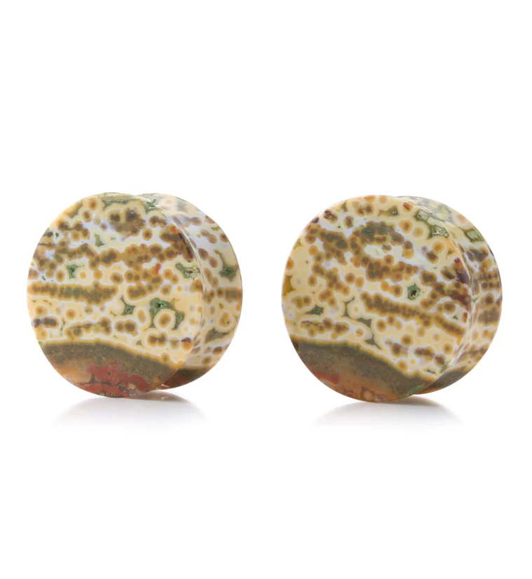 Ocean Jasper Stone Plugs 3/4" (19.5mm) Version 2 - Image 2