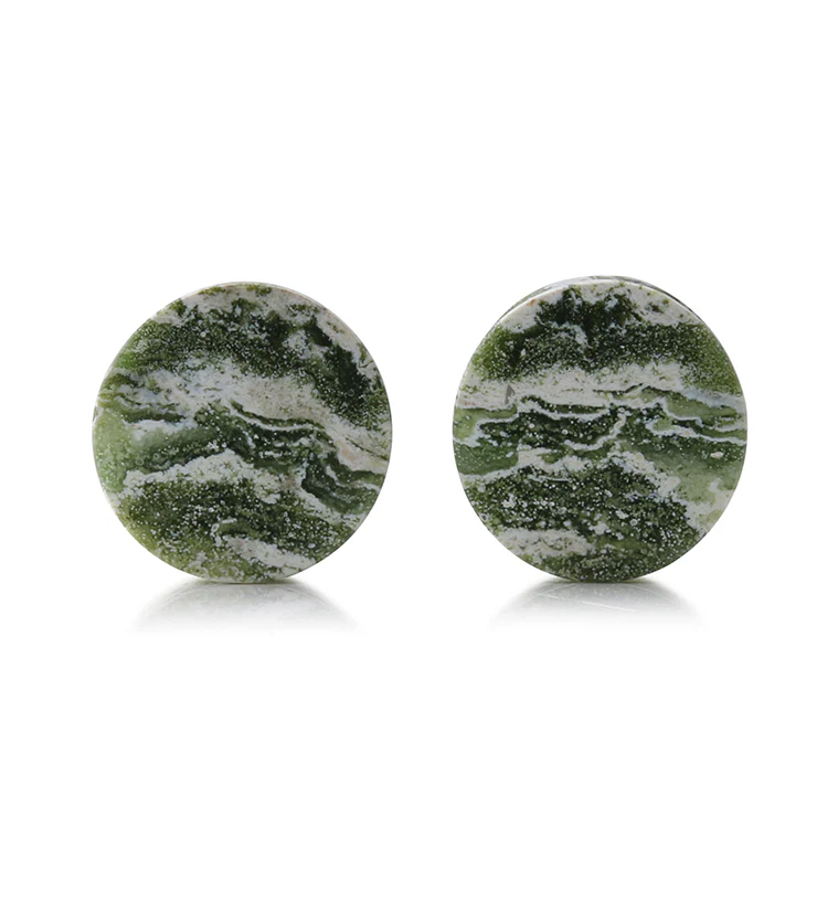 Ocean Jasper Stone Plugs 5/8" (16mm) Version 2