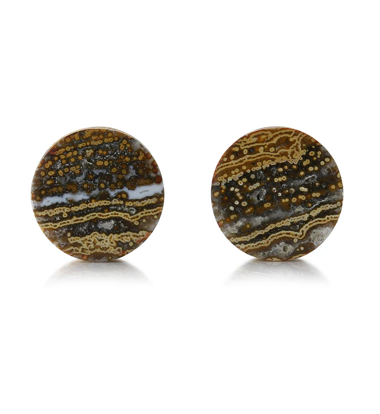 Ocean Jasper Stone Plugs 9/16" (14mm) Version 2