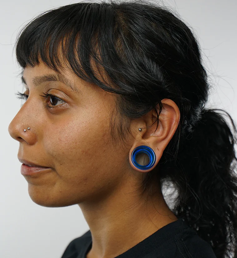 Oceano Blue Glass Tunnel Plugs - Image 5