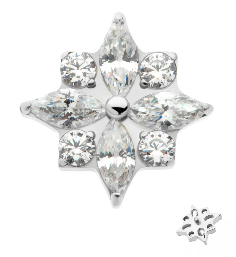 Octagram Star CZ Internally Threaded Titanium Top