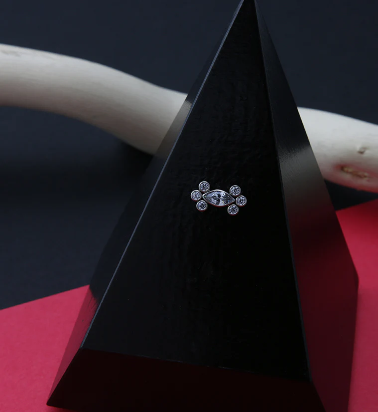 Ocular CZ Titanium Threadless Top - Image 2