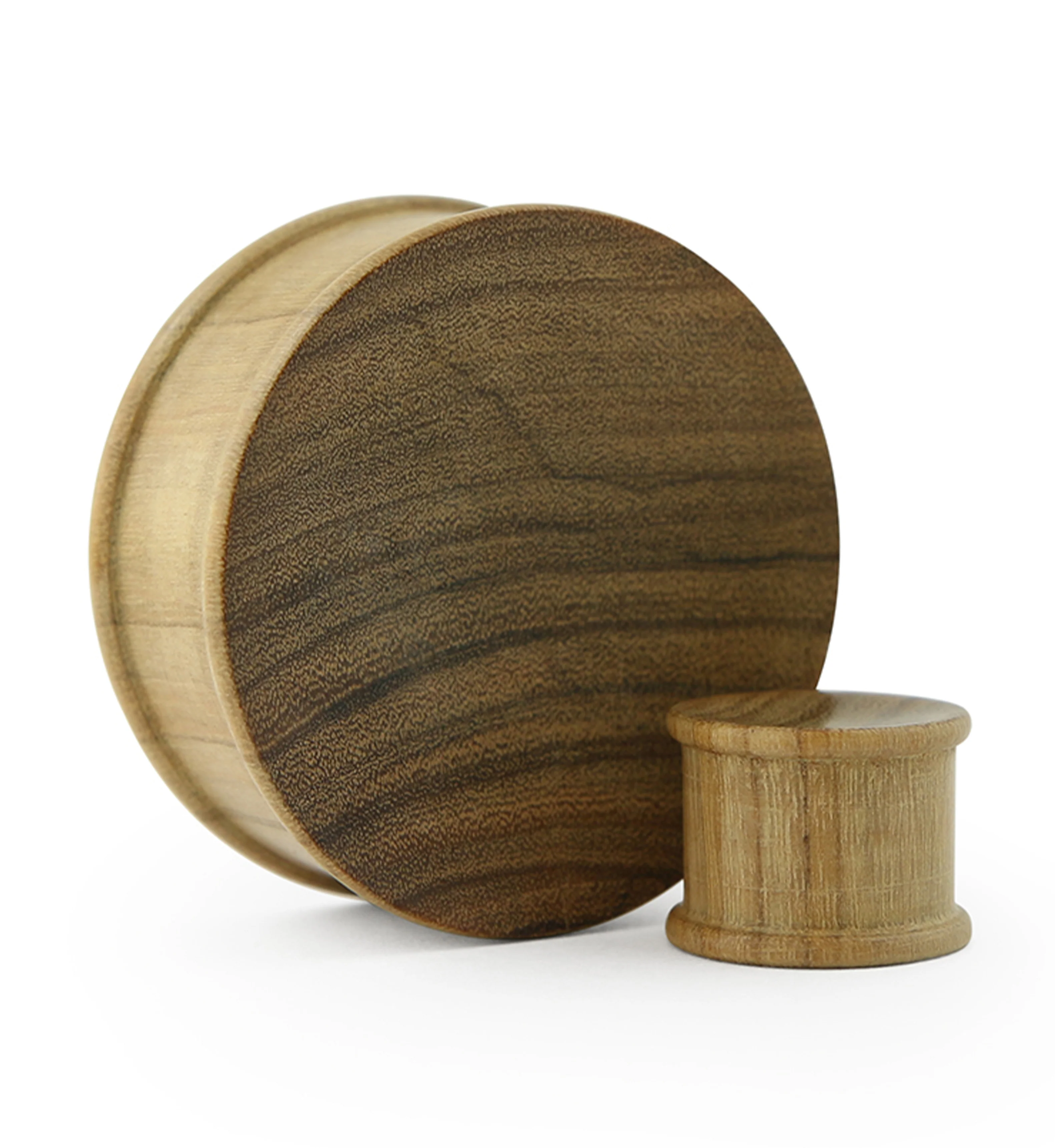 Olive Wood Concave Top Hat Plugs