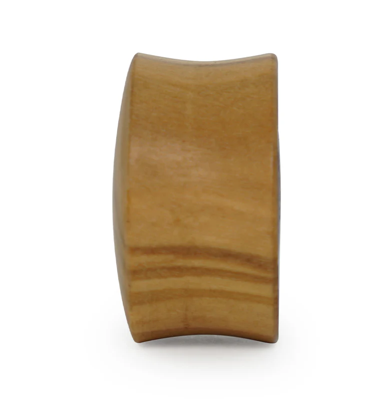Olive Wood Concave Plugs With Purple Heart Inlay - Image 4