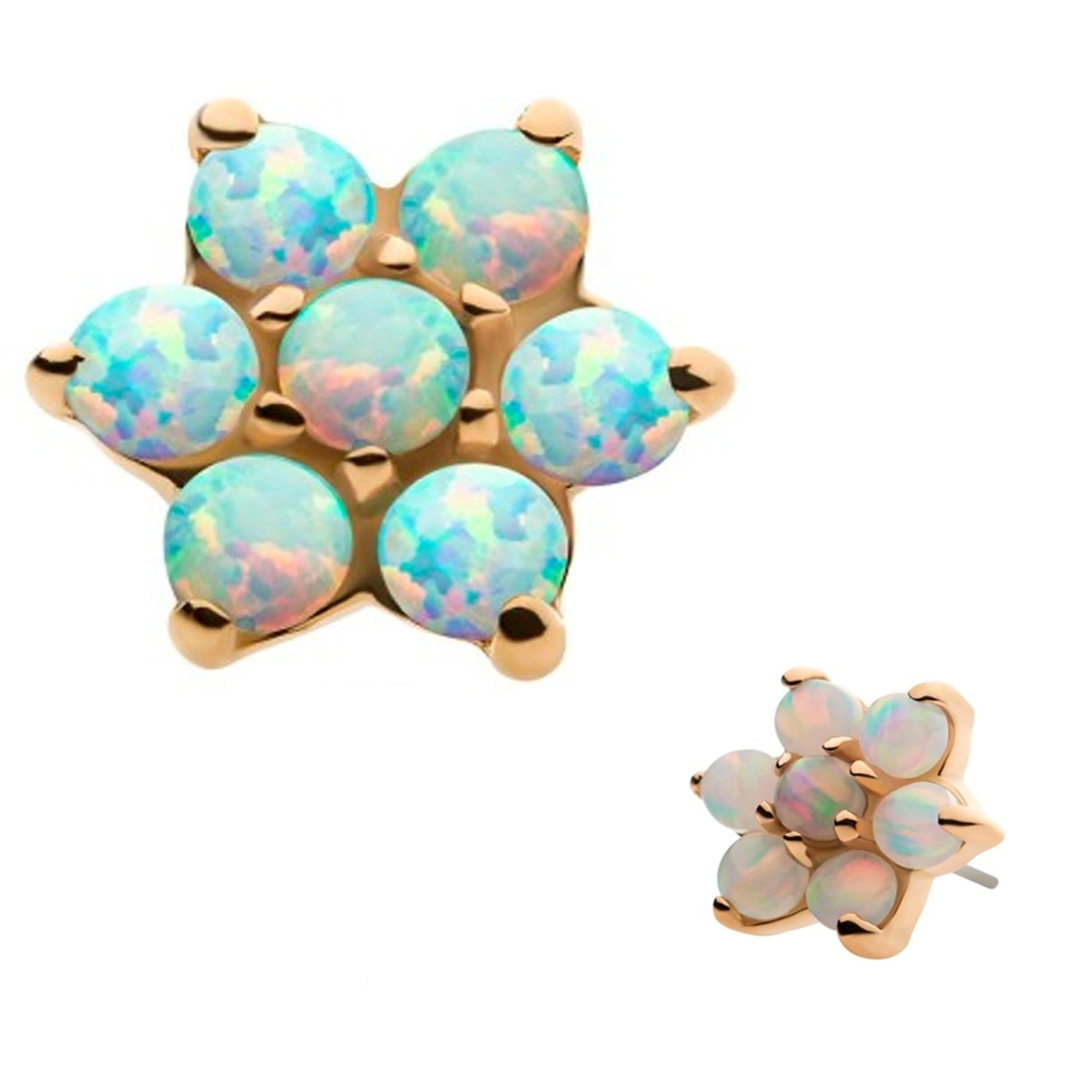 Opalite 14kt Gold Flower Threadless Top