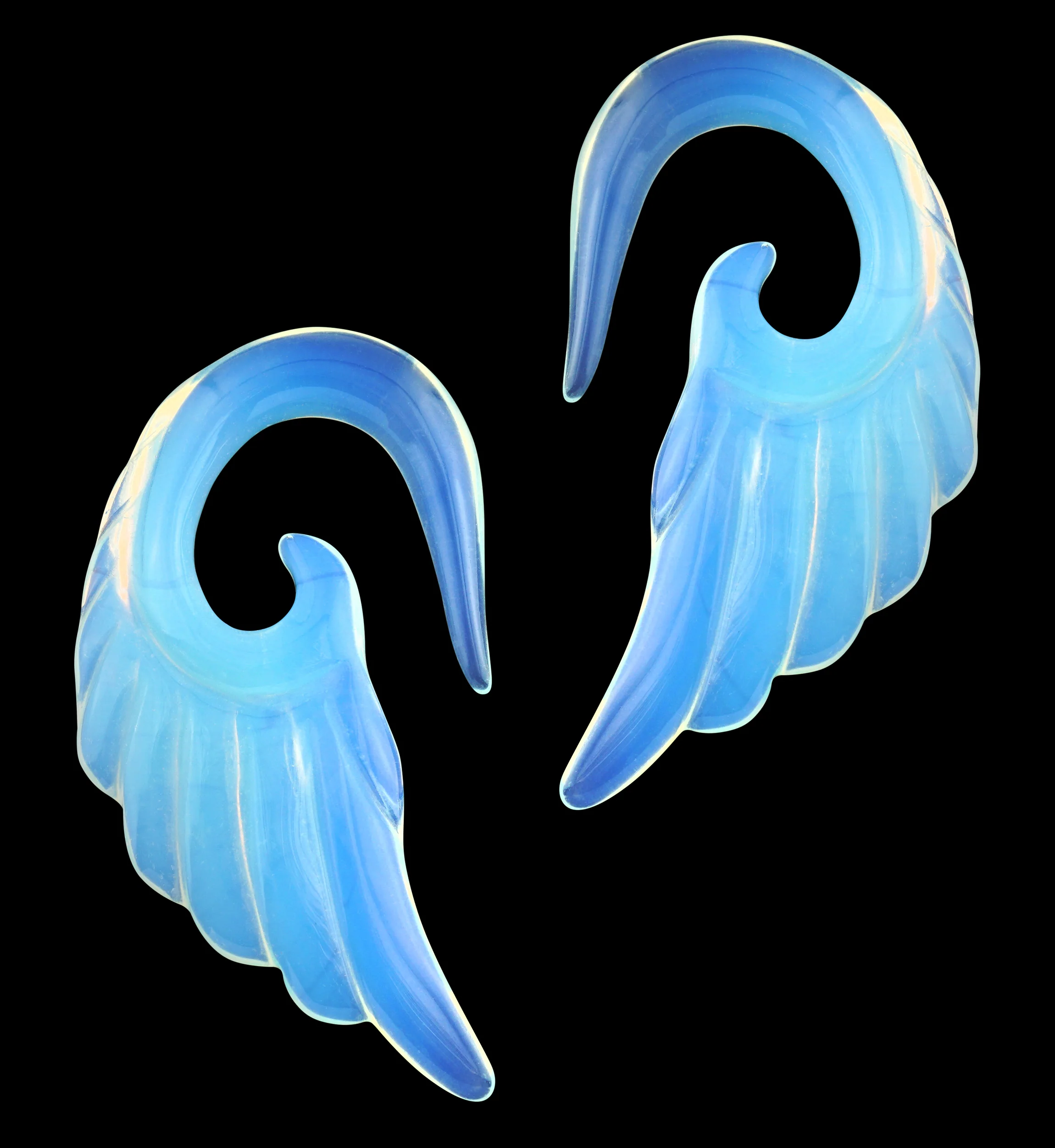 Opalite Glass Angel Wing Spirals - Image 3