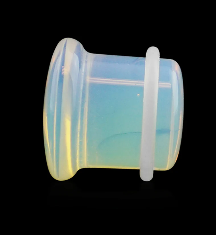 Opalite Glass Plugs - Single Flare with Grooves - Image 3