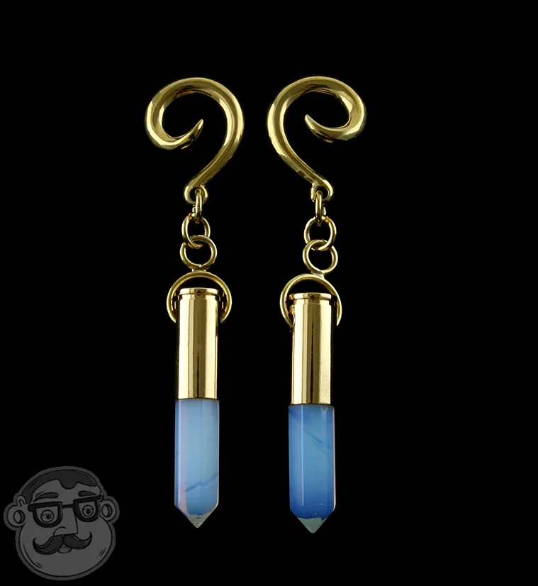 Opalite Glass Prism Hanging Ear Weights