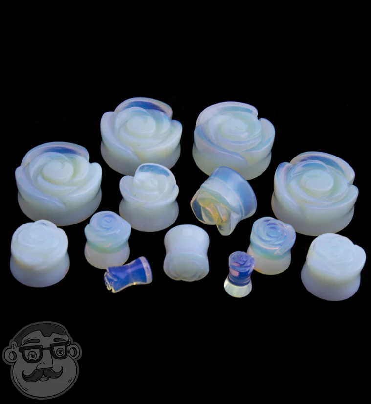 Opalite Glass Rosebud Plugs - Image 3