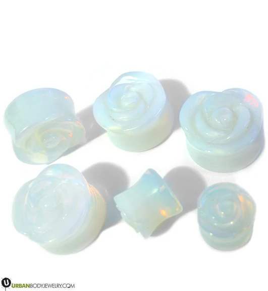 Opalite Glass Rosebud Plugs - Image 5