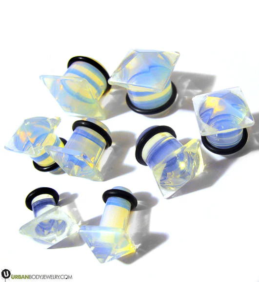 Opalite Glass Squared Plugs - Image 5