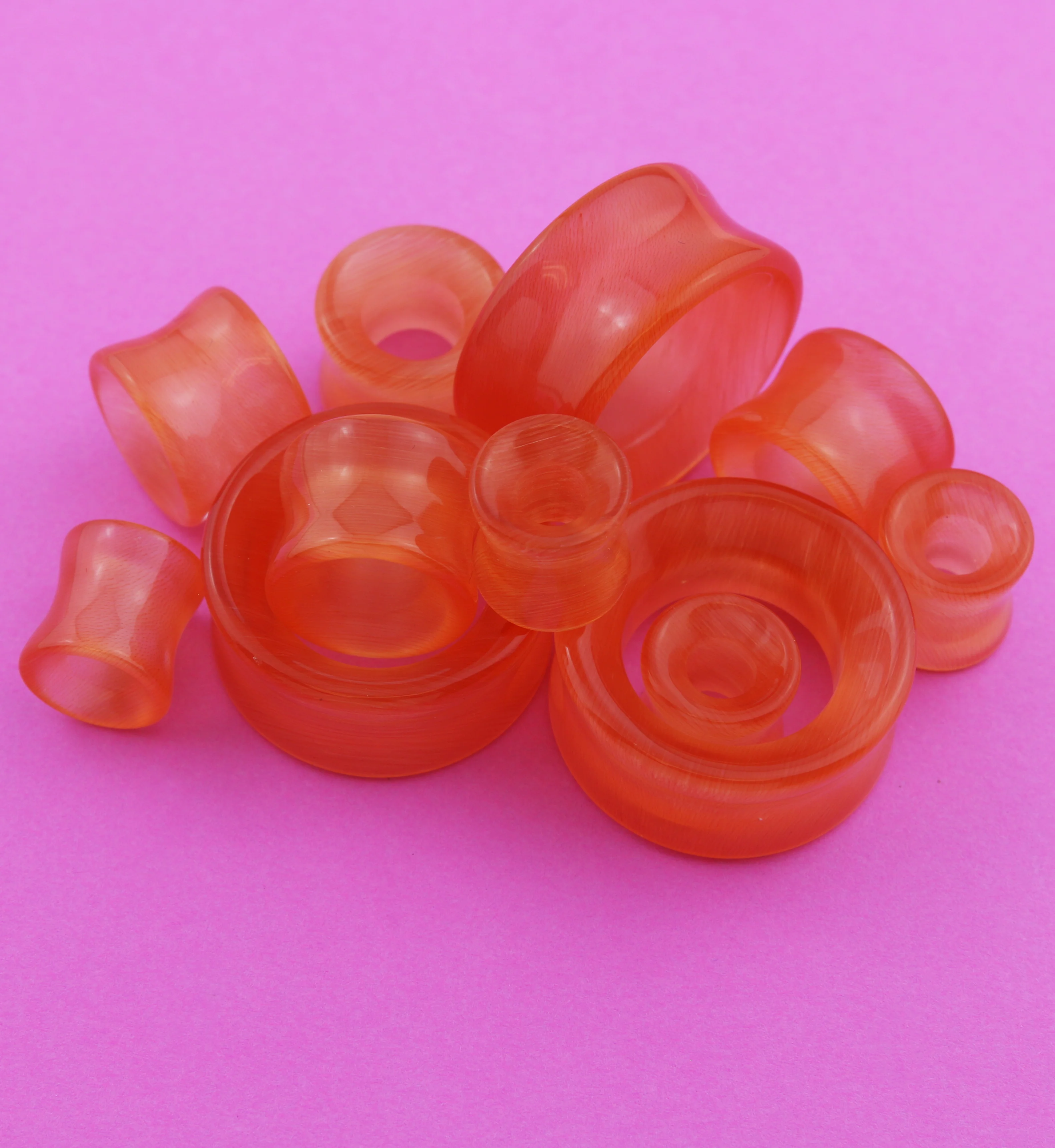 Orange Cat's Eye Glass Tunnels - Image 2