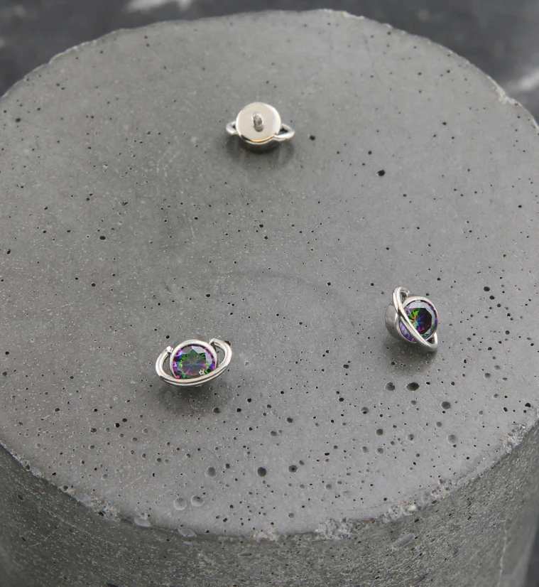 Orbit Black Aurora CZ Titanium Internally Threaded Top - Image 2