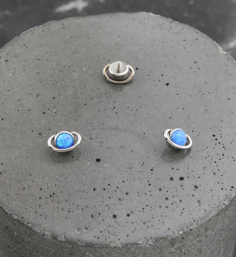 Orbit Blue Opalite Titanium Internally Threaded Top - Image 2