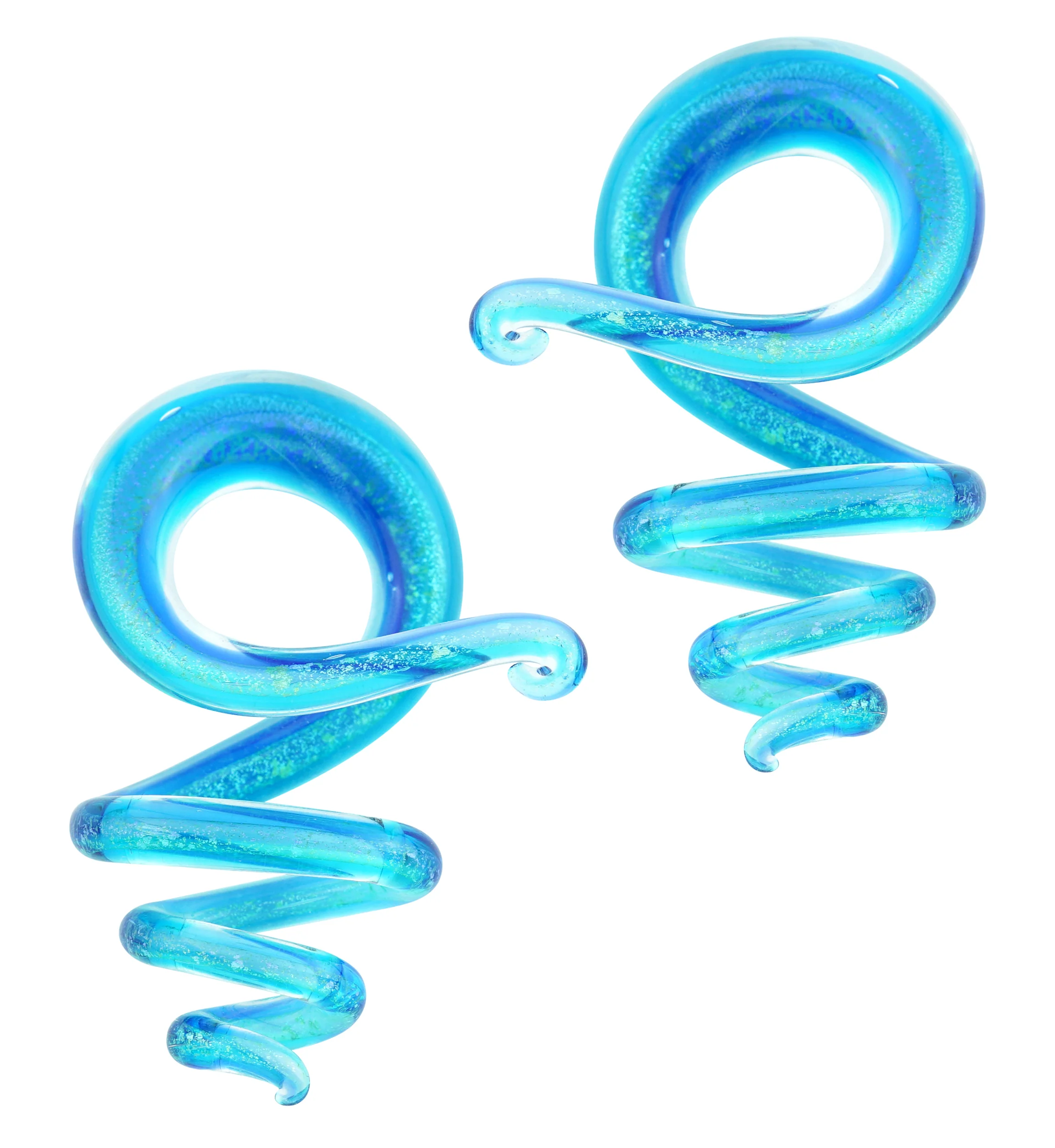 Orbital Blue Dichroic Glass Spirals - Image 3