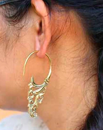 Ornamental Brass Earrings - Image 2