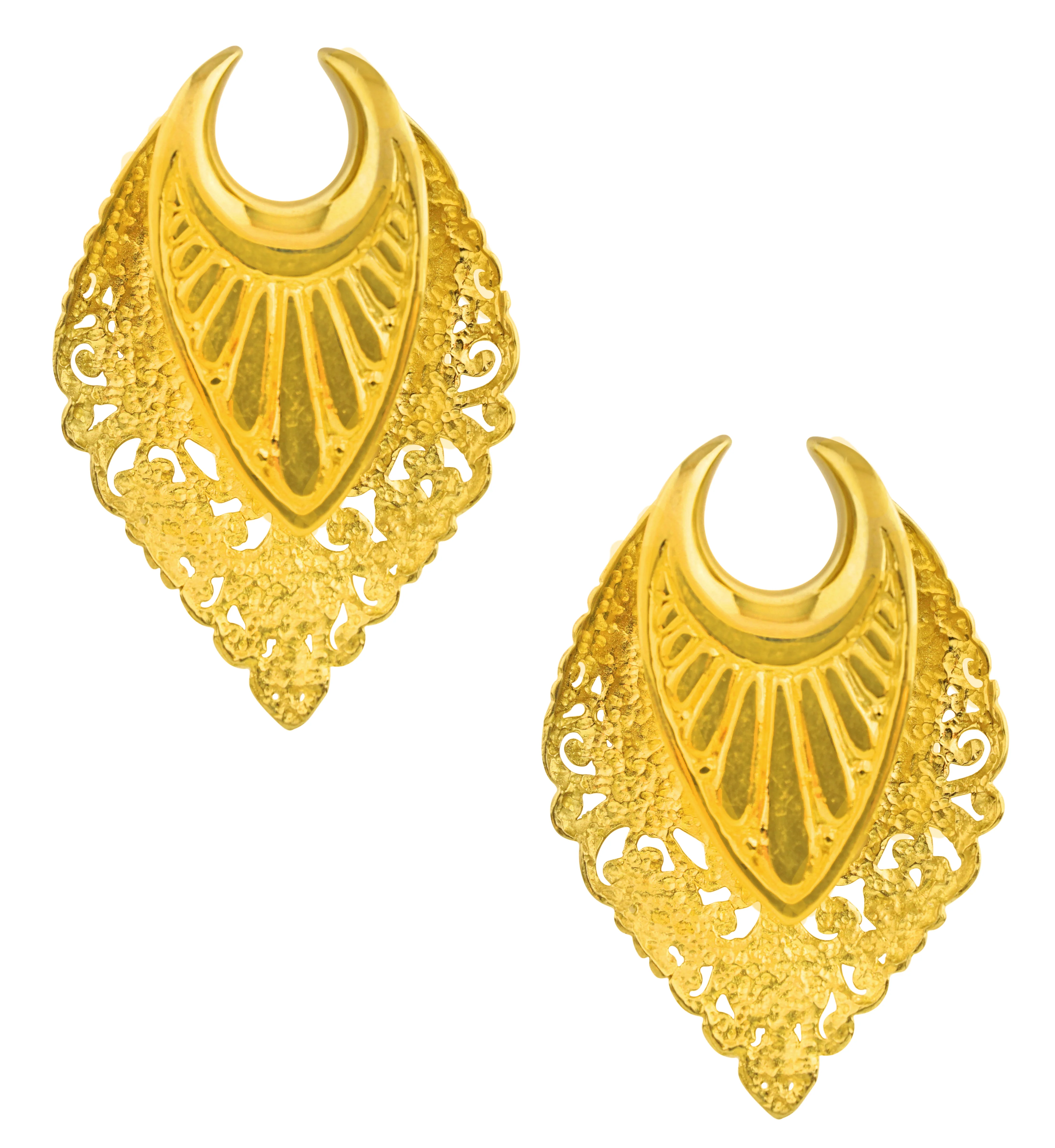 Ornamental Teardrop Brass Saddle Ear Weights - Image 3