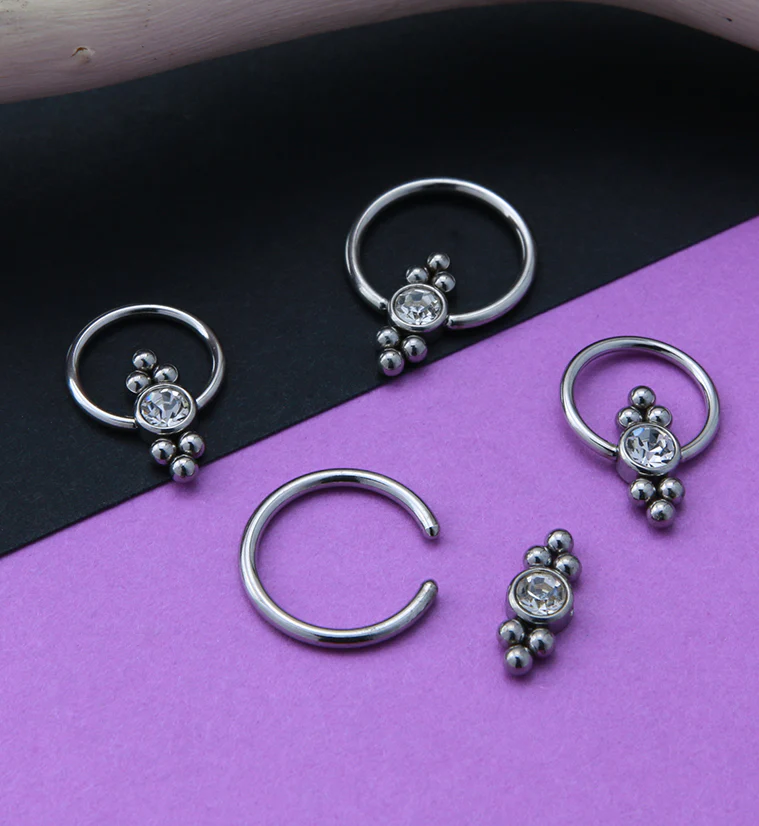 Ornate CZ Captive Ring - Image 2