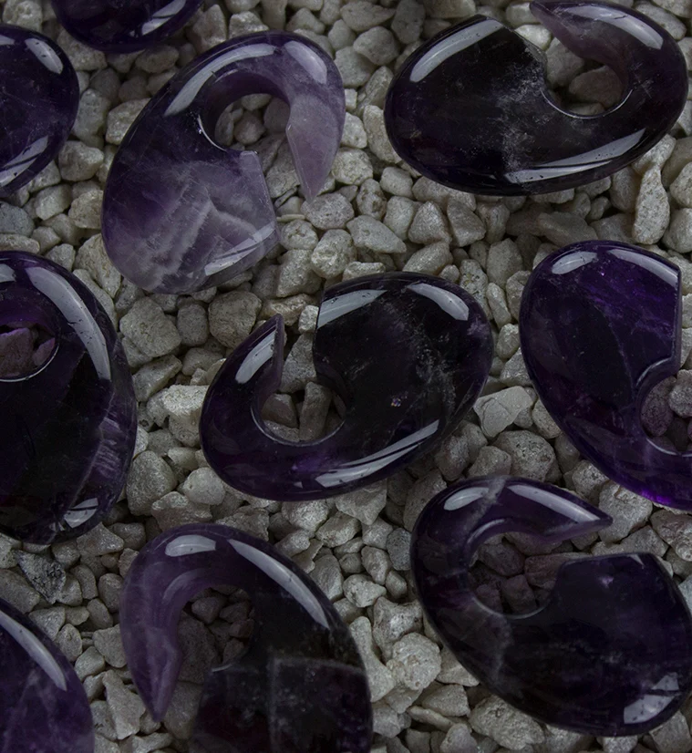Ovaloid Amethyst Ear Weights - Image 6