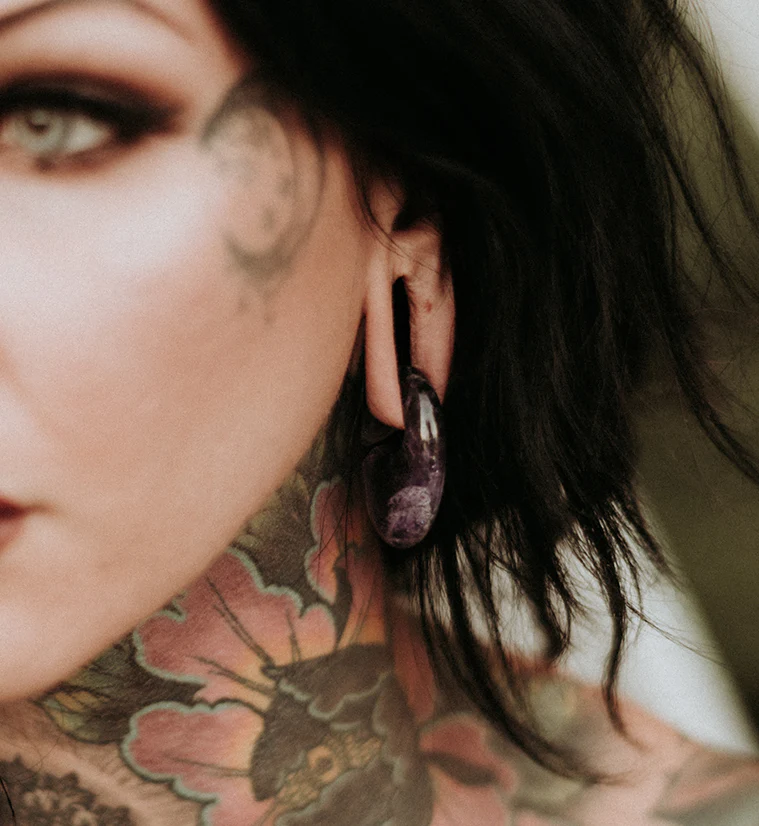 Ovaloid Amethyst Ear Weights - Image 7
