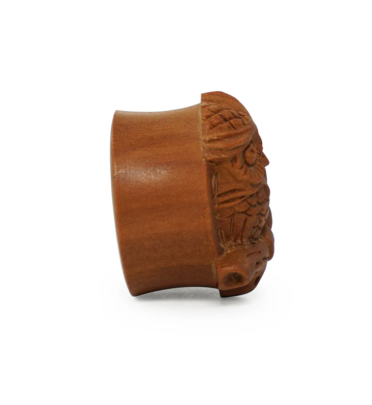Owl Perch Carved Saba Wood Tunnels - Image 3