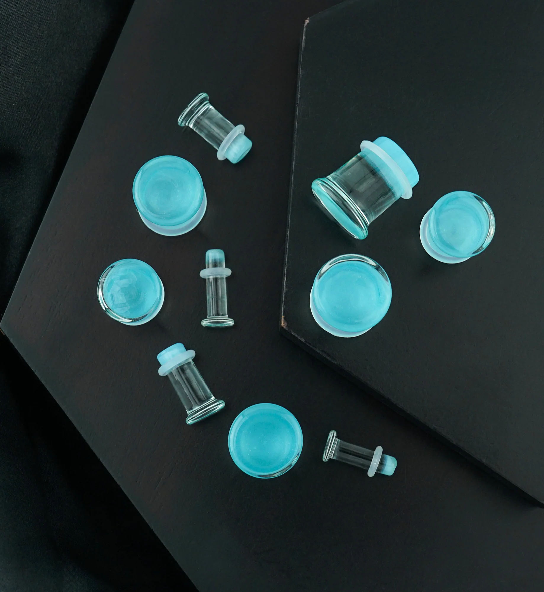 Pacific Blue Glass Plugs - Single Flare - Image 2