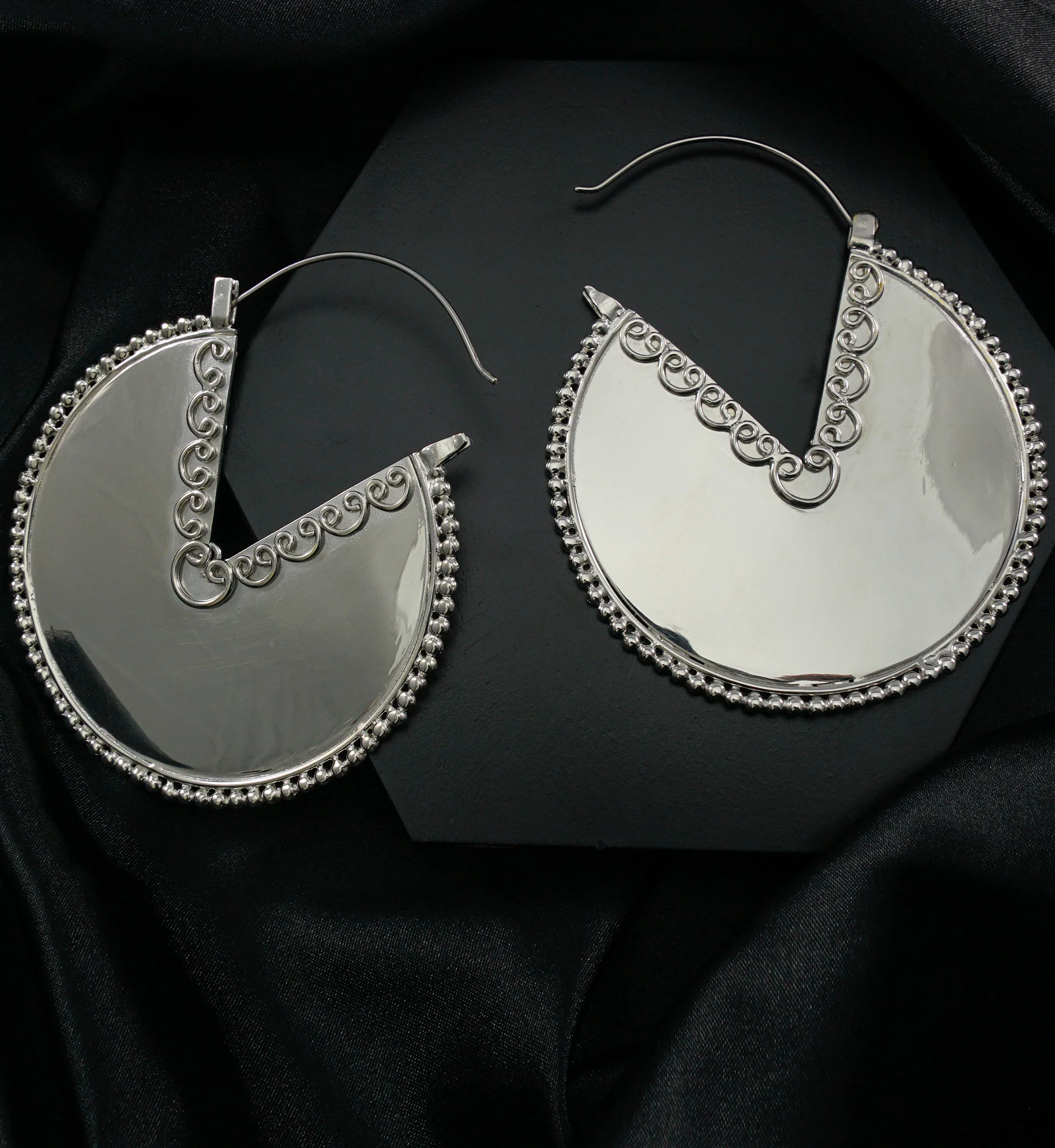 Palisade White Brass Ear Weights / Earrings - Image 2