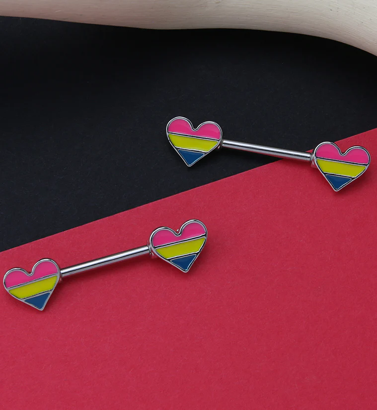 Pride Front Facing Heart Nipple Rings Version 2 - Image 2