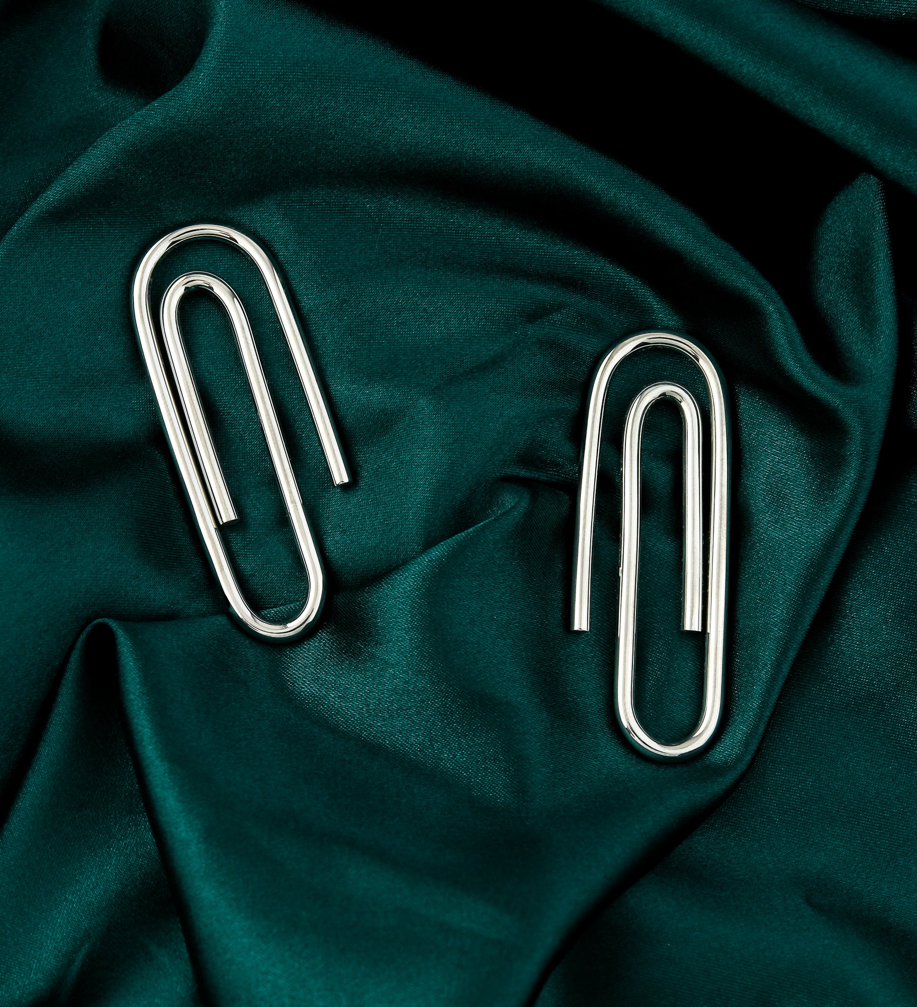 Paperclip White Brass Ear Weights - Image 2