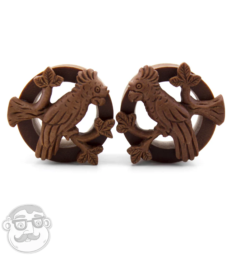 Parrot Carved Saba Wood Tunnels - Image 3