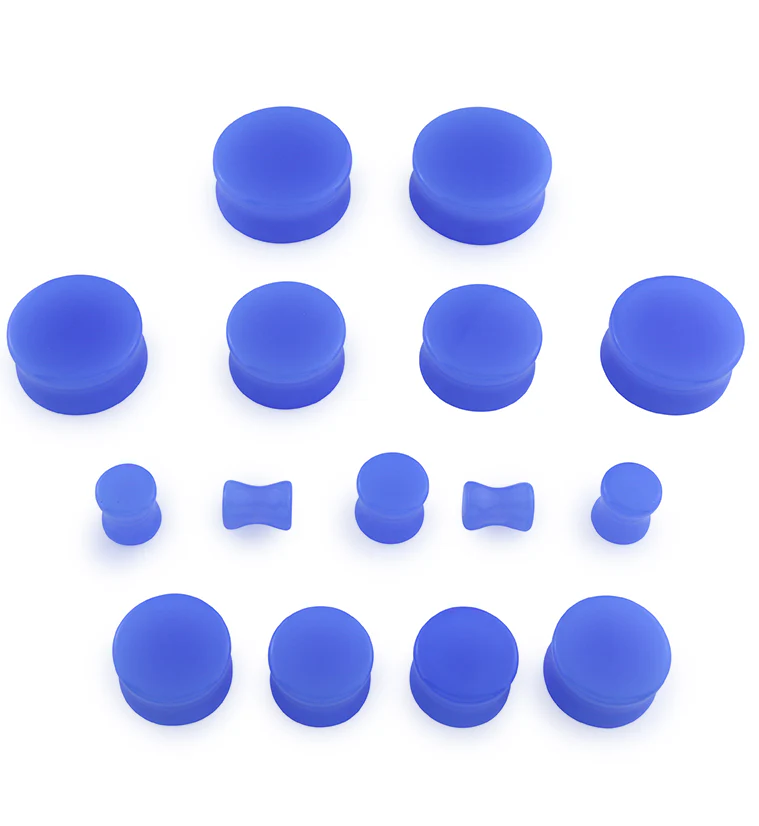 Periwinkle Glass Double Flare Plugs - Image 3