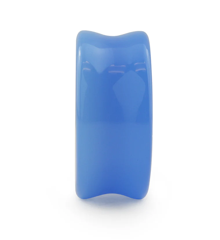Periwinkle Glass Double Flare Plugs - Image 5