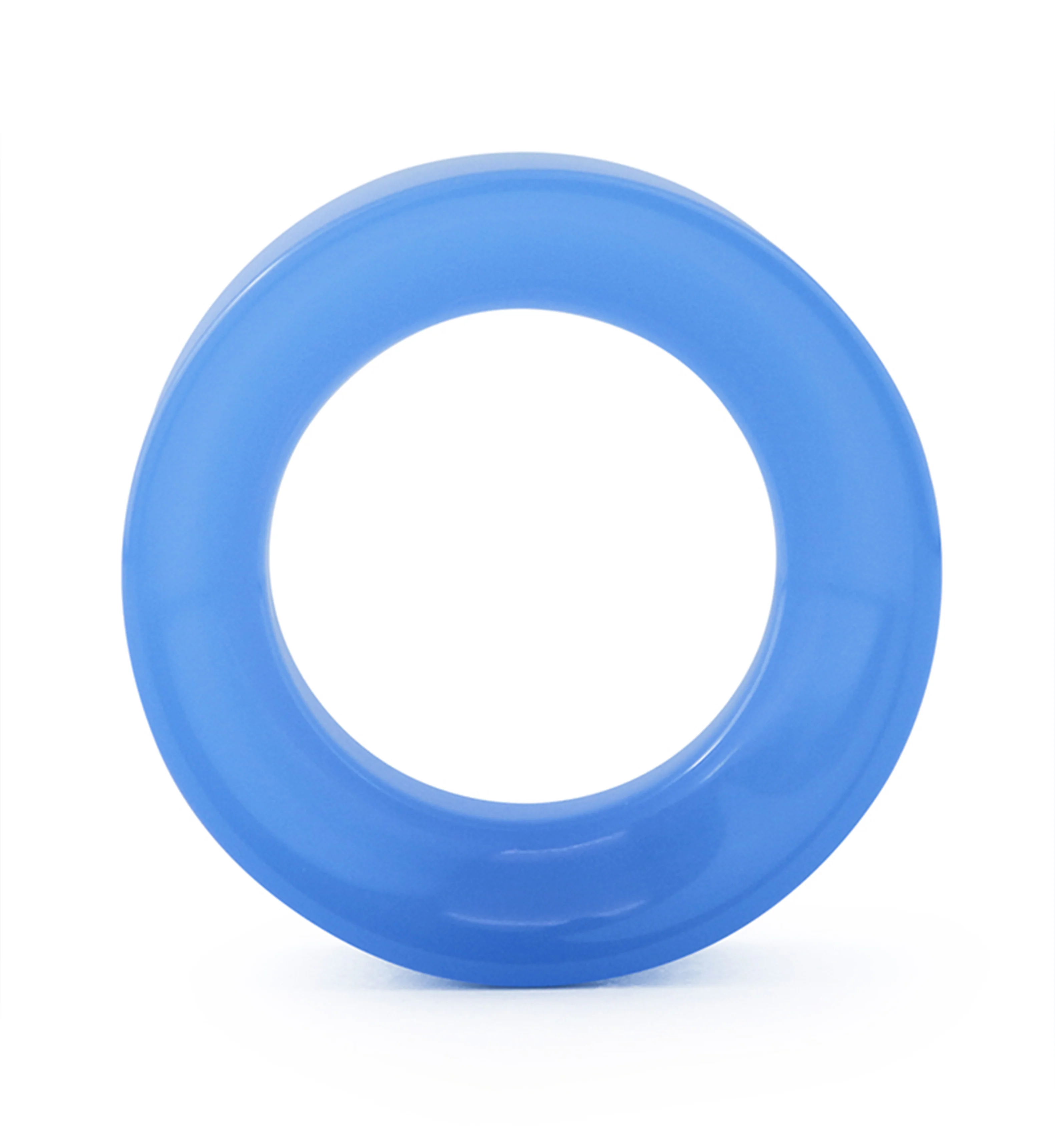 Periwinkle Glass Double Flare Tunnel Plugs - Image 4